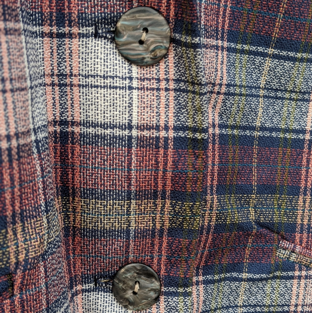 Hunters Run Plaid longline blazer